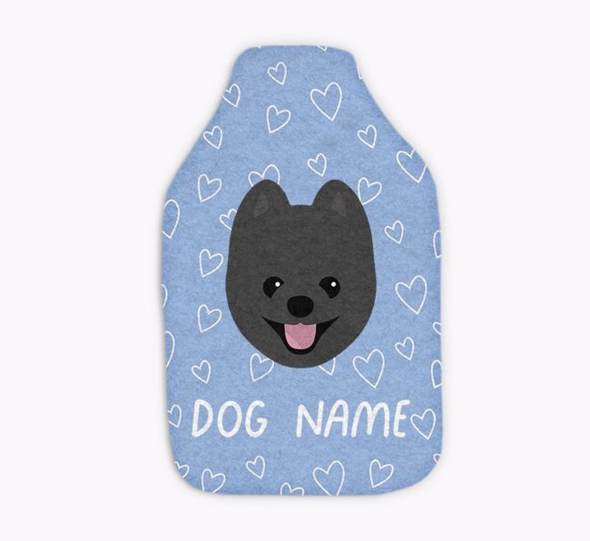 Heart Pattern: Personalized {breedFullName} Hot Water Bottle